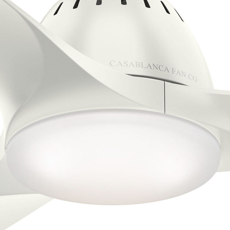 Fresh White 52-Inch Modern Ceiling Fan with LED Light and Remote