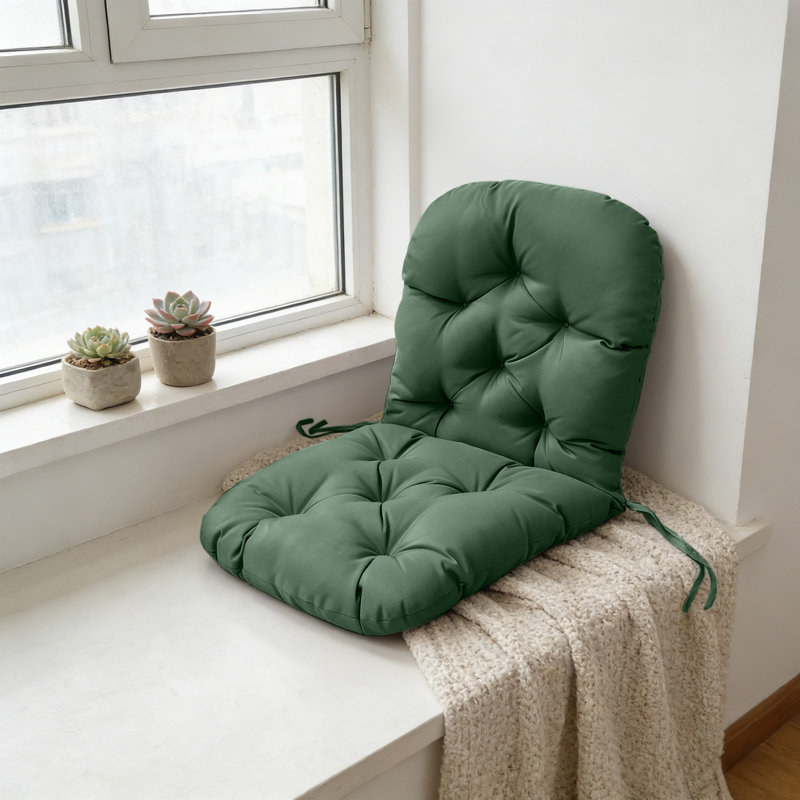 Indoor And Outdoor Chair Seat Cushions And Backrests Rattan Chairs Garden Seat Cushions, Green