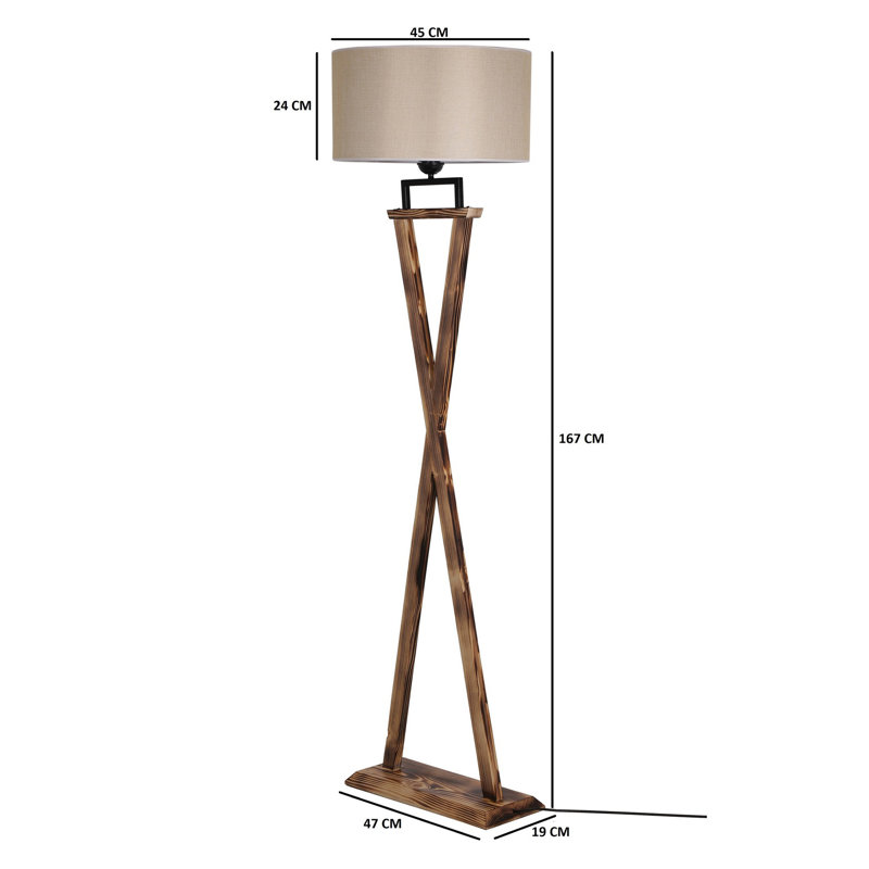Lampe sur pied 66 po Cecilia, Beige clair