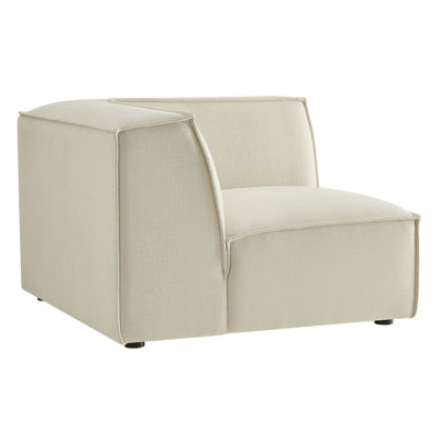Restore Performance Fabric Upholstered Modular Corner Chair In Ecru