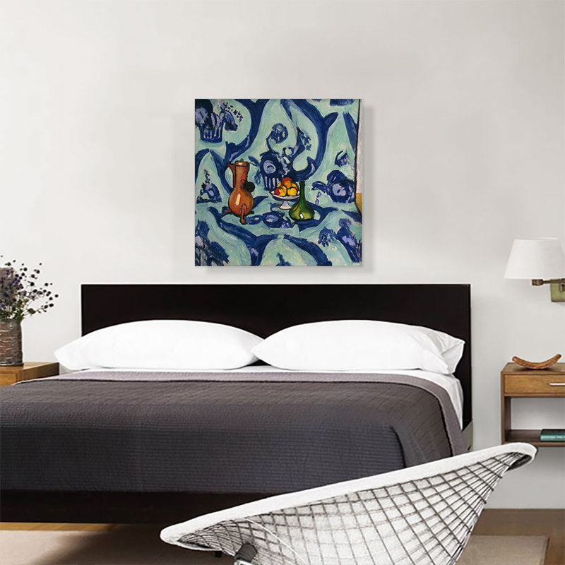 Nature morte avec nappe bleue 1906 par Henri Matisse - reproduction d'art sur toile tendue, H 26 po x l 26 po x P 1,5 po