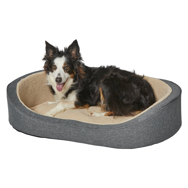 MidWest Homes for Pets QuietTime Deluxe Hudson Pet Bed, Medium  (23.1" W x 35.5" D x 8.1" H), Grey