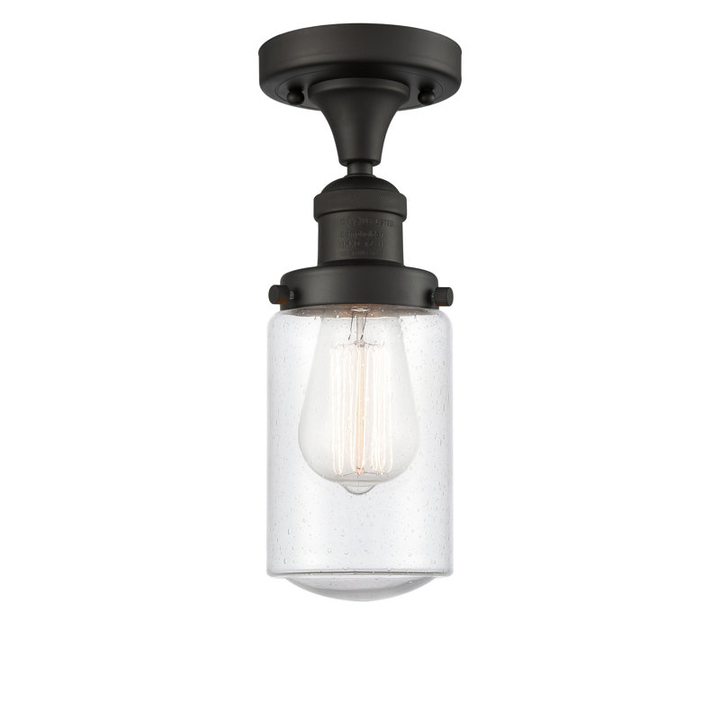 Plafonnier semi-encastré 4,5 po Saroyan, Ampoule non incluse, Grainé, Bronze huilé