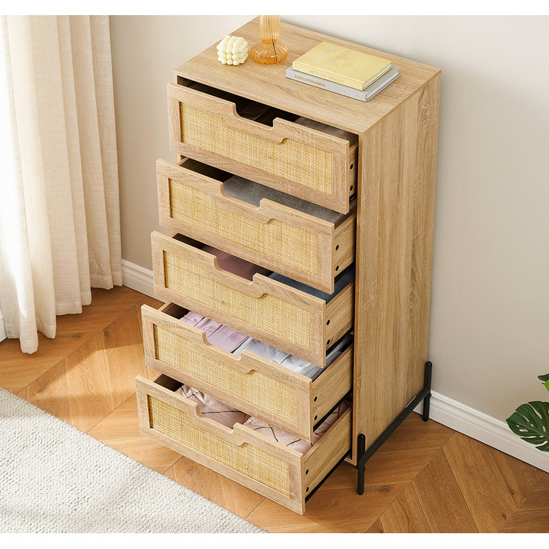 Commode d'appoint en fer Analeah, Bois