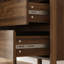 Buffet de 150 cm de large avec 2 portes, 3 tiroirs et pieds en bois d'hévéa
