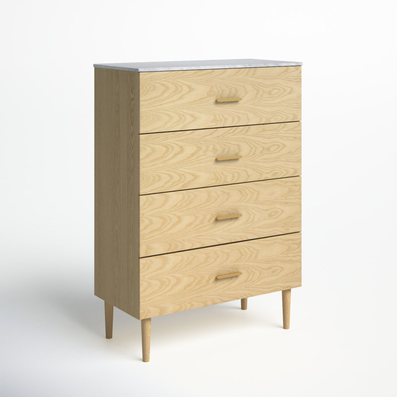 Dondi 4 Drawer 36" W Chest, Natural Ash