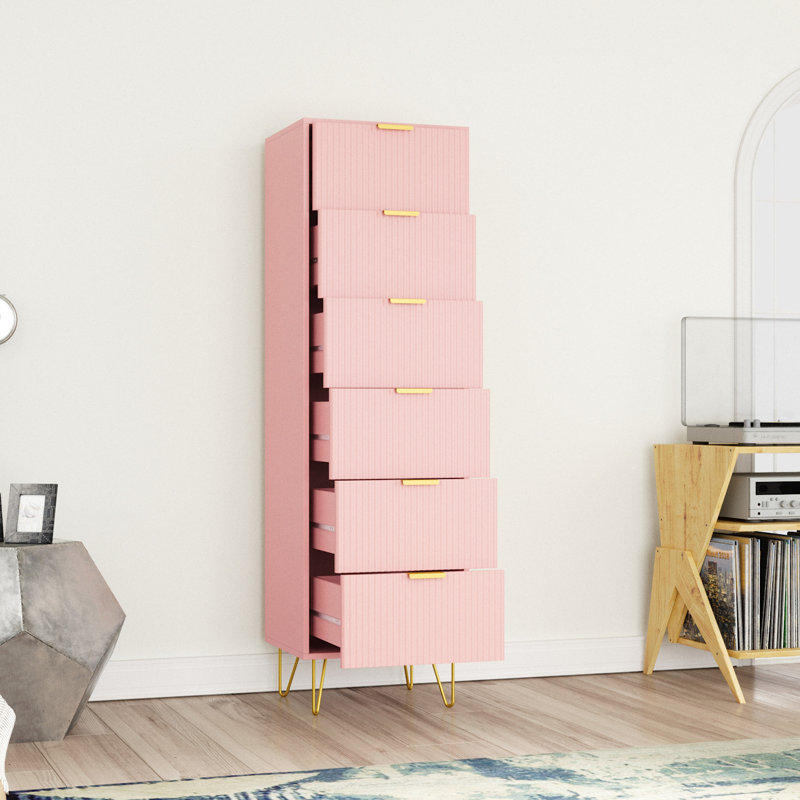 Commode 6 tiroirs Scannell, Rose