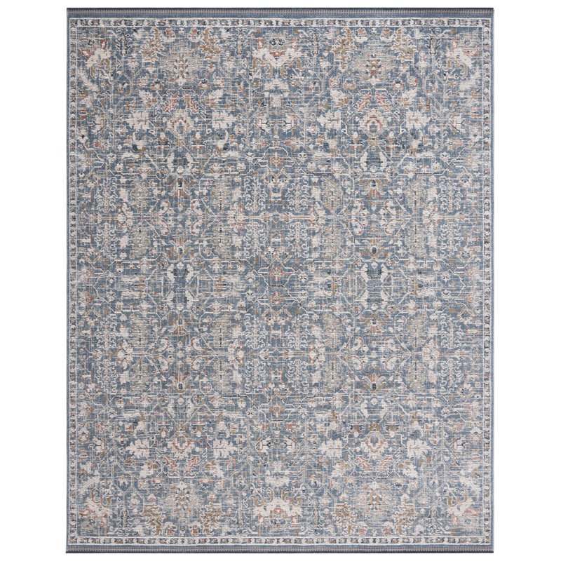 Tapis floral en coton / polyester tissé à la machine Floral, Rectangle 4 pi x 6 pi