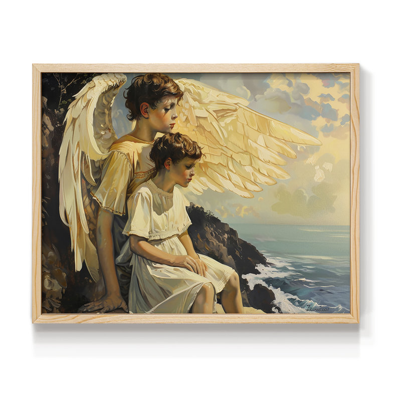 Angels From Above-XCII -Framed Print - Restickable, Natural, 22" H x 28" W