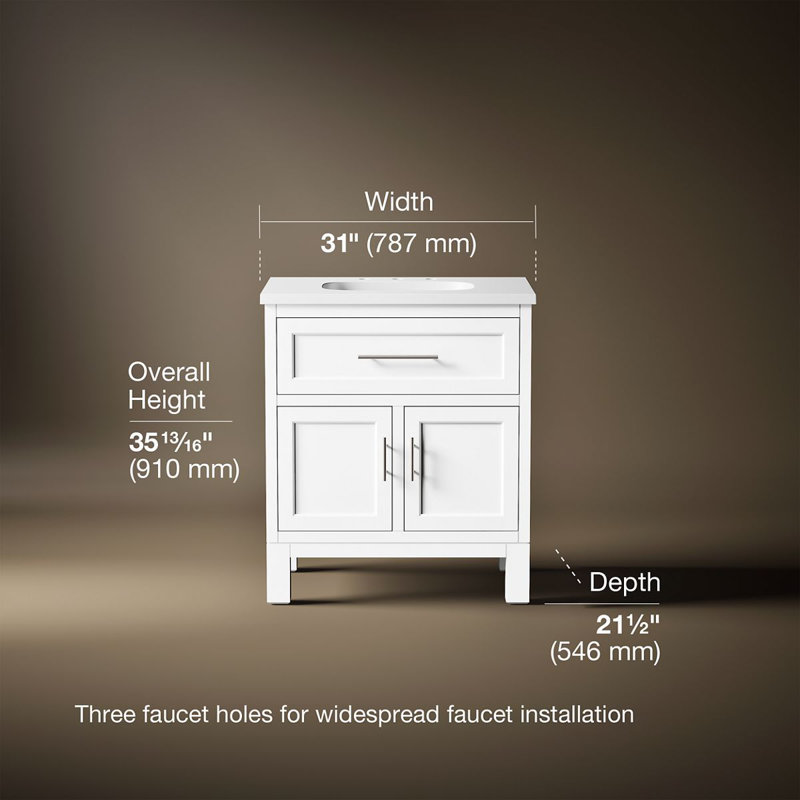Quo 31" Single Bathroom Vanity Set, White