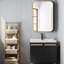 Miroir mural rectangulaire 24x36 pouces avec cadre en métal doré pour salle de bain. Élégant, en verre de haute qualité, en alliage antirouille, avec système de suspension renforcé et système de fixation durable.