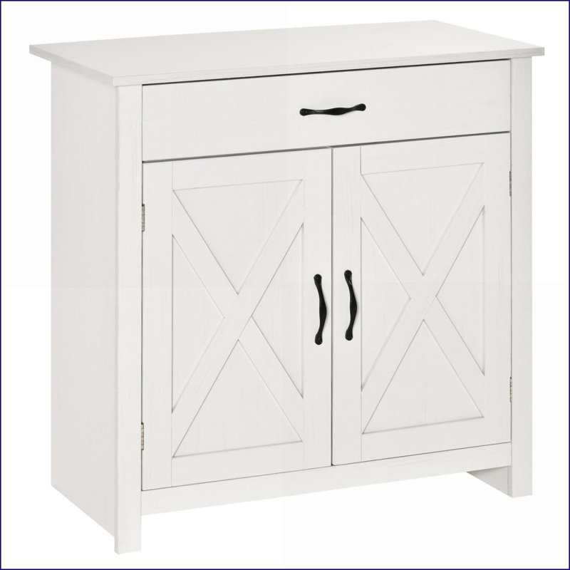 Buffets latéraux Farmhouse Tablette réglable, l 31,5 po | Panneau de fibres à densité moyenne et panneau de particules | Conception anti-arrachement
