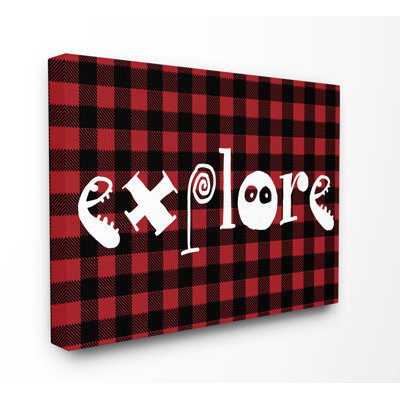 « explore », impression sur motif écossais