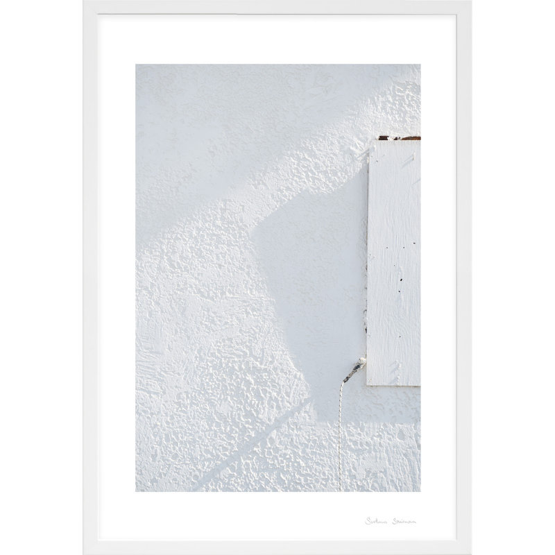 SV00308_White Fragments From Greece 1.2 By Svetlana Smirnova - Framed Wall Art, 30" H x 21" W x 1.25" D, White Framed
