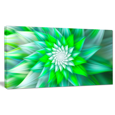 « large fleur vert », impression sur toile