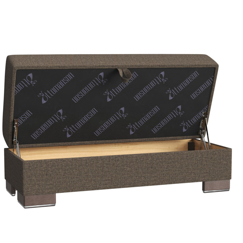 Repose-pieds en bois avec rangement Primenest Zenaero, Marron foncé