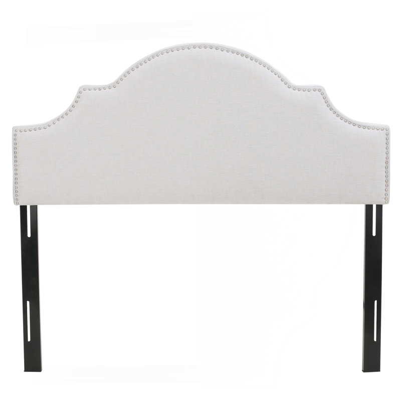 Upholstered Headboard Queen Size, Solid Wood Head Board with Durable Metal Legs, Adjustable Height Queen headboard with Nailhead Trim in Bedroom