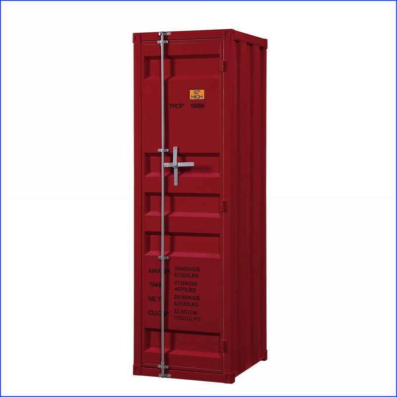 Commodes et amp; Garde-robes, garde-robe industrielle 1 porte avec tringle et amp; Serrure de contenant | Rouge | Fer, Rouge