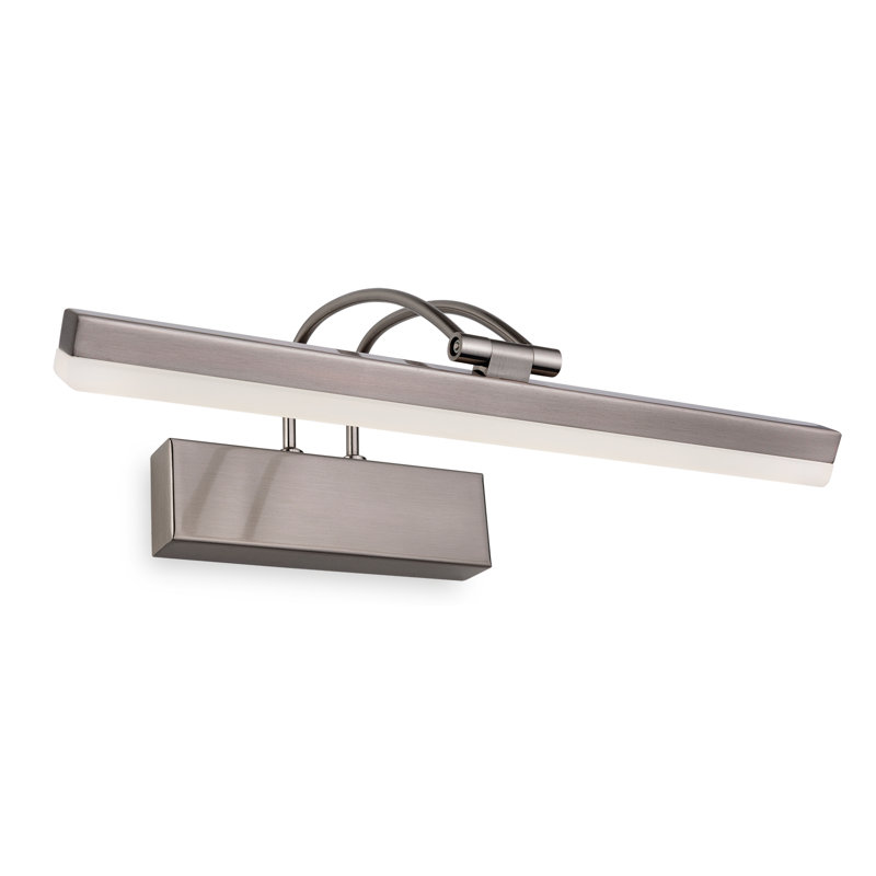 1 -Light Hardwired LED Wall Mounted Picture Light, Brushed Steel, 4.33" H x 14.17" W x 7.48" D