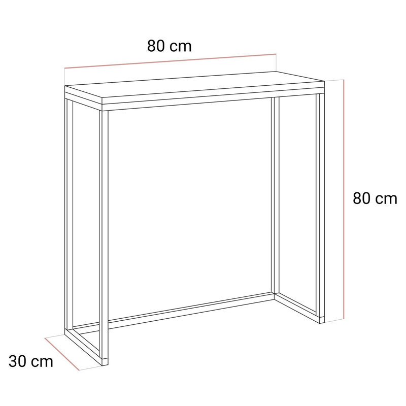 Console Table, 80 cm, chrome/ white gloss