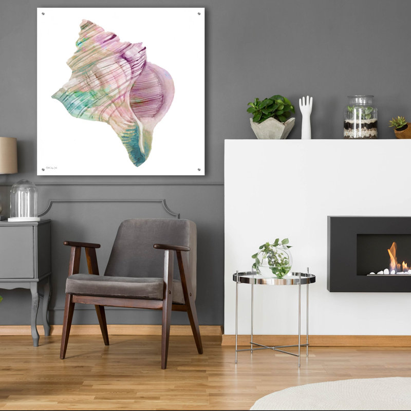 «Conch Shell» par Stellar Design Studio, art mural en verre acrylique, H 36 po x l 36 po x P 0,2 po