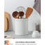 Porte-ustensiles de cuisine, porte-ustensiles super grand et stable en céramique embossée en céramique 7,2 po pour comptoir de cuisine (blanc éclatant)