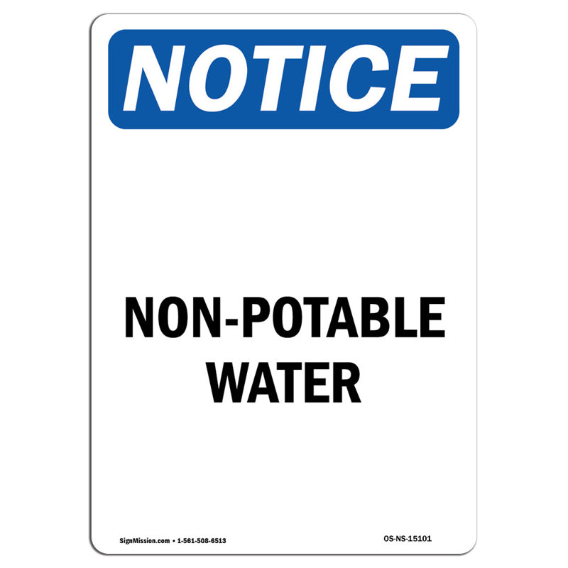 Non Potable Water Sign