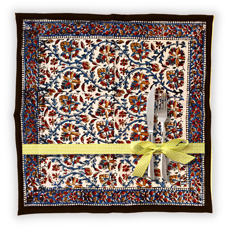 Serviette 18 "100% coton Kalamkari
