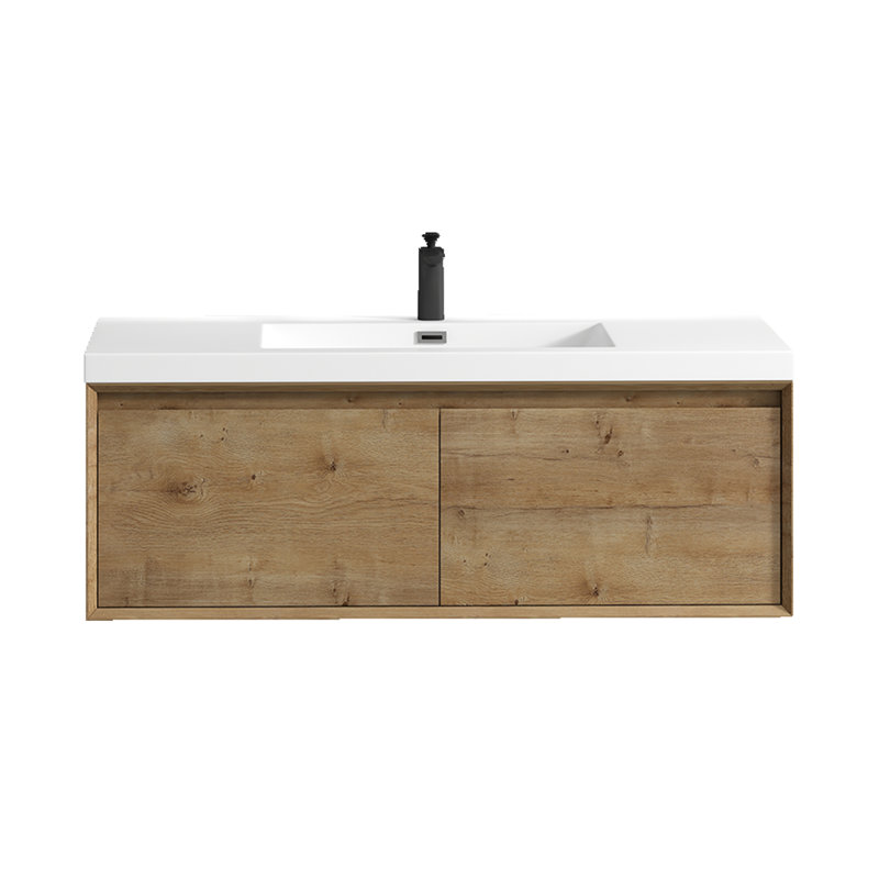 Meuble-lavabo mural simple l 47 po x P 19,6 po x H 17,7 po Bella, Chêne blanc