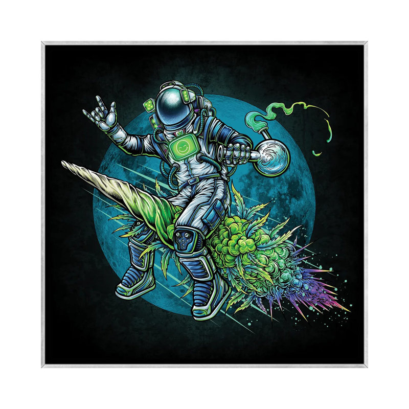 Fly Me To The Moon. - Reproduction d'art murale encadrée, H 37 po x l 37 po, Reproduction encadrée sans passe-partout