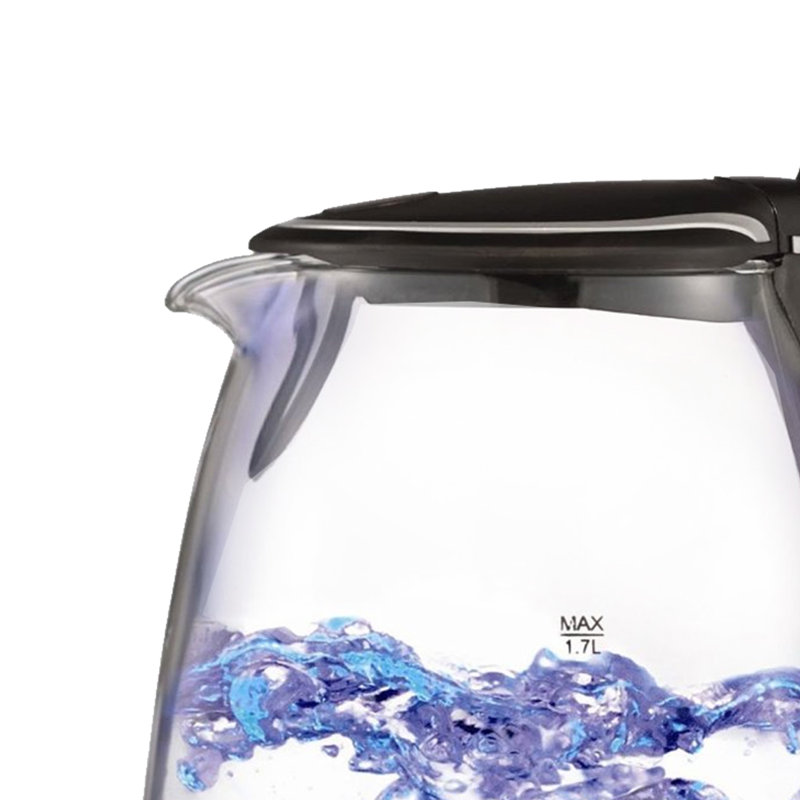 Brentwood 1.7 qt. Glass Whistling Electric Tea Kettle, Black