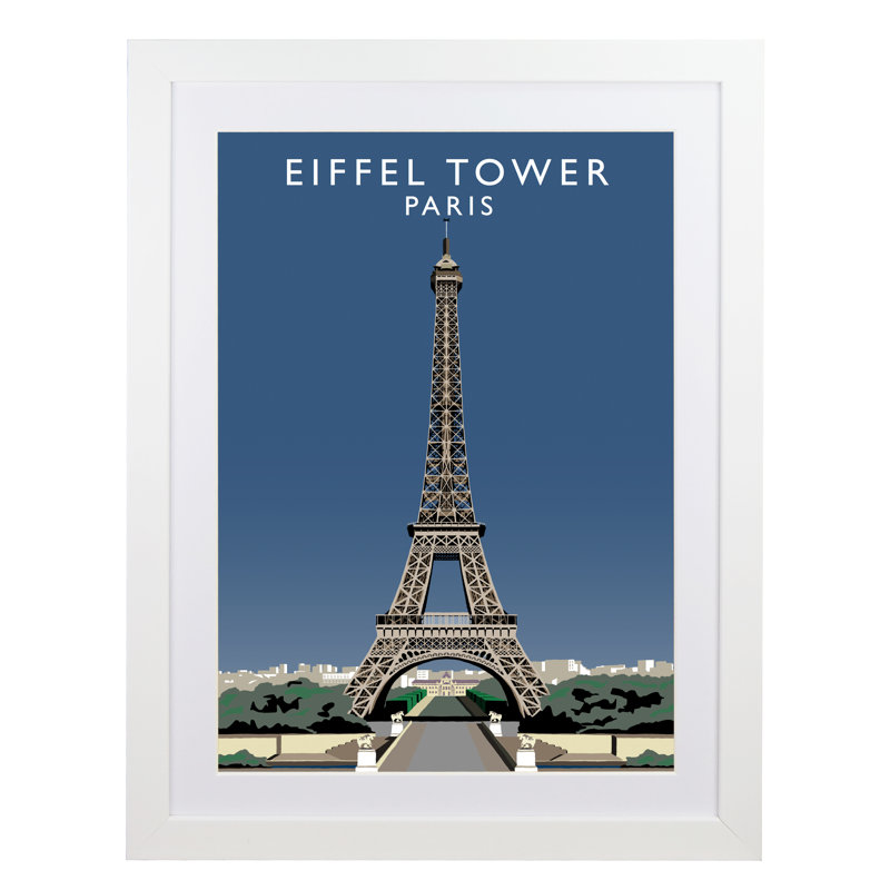 Eiffel Tower by Richard O'Neil - Print, White Wood Frame, 54 cm H x 44 cm W x 2.2 cm D
