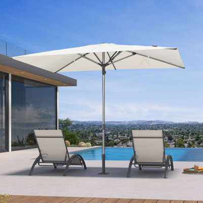 Parasol de table semi-automatique pour l'extérieur