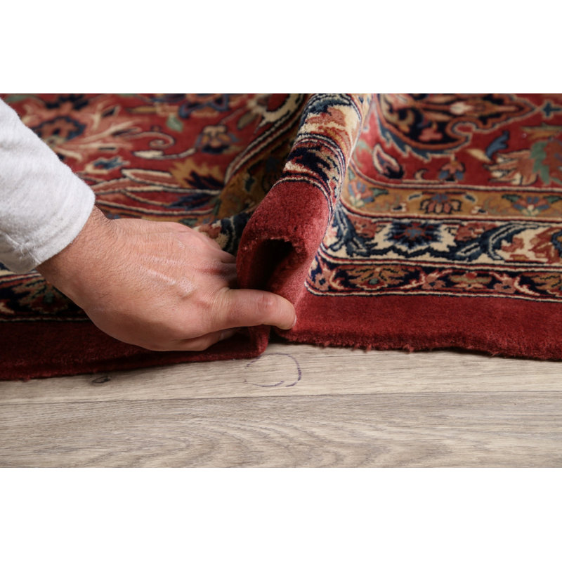 Tapis brun en laine noué à la main de conception unique 12 pi x 18 pi New Age