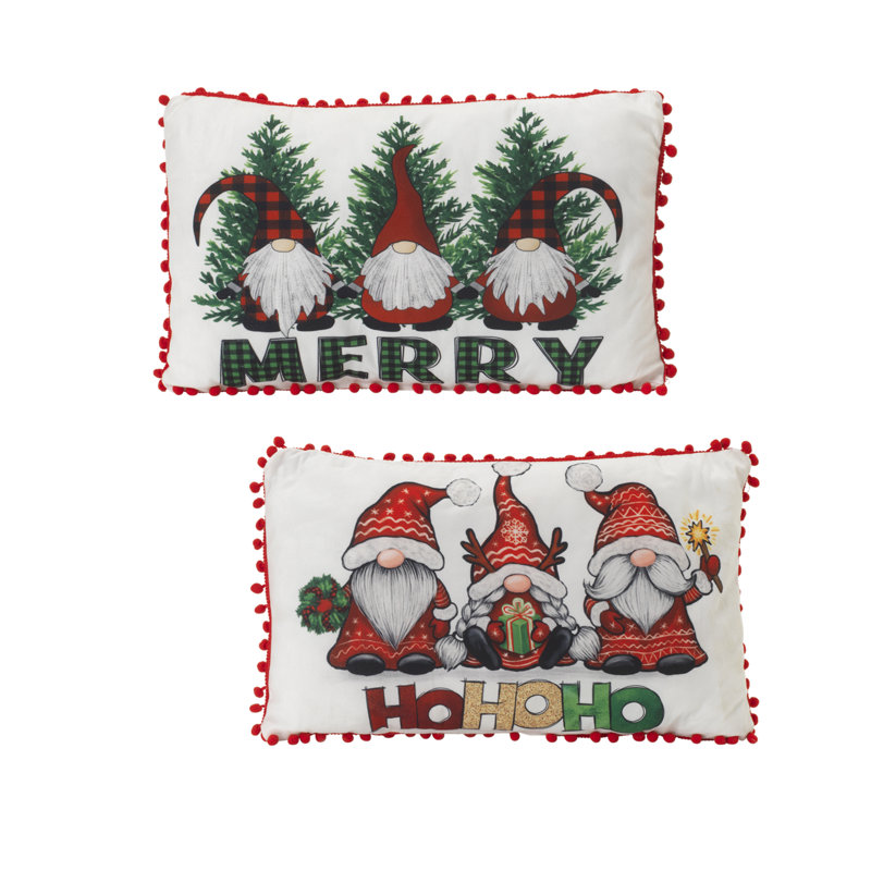 Holiday Gnome Design Throw Pillow Set Of 2