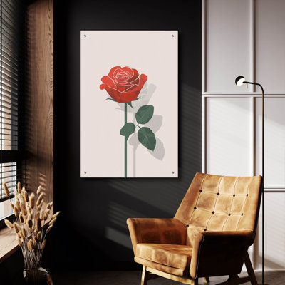 «Rose in raster» par Andreas Magnusson, art mural en verre acrylique
