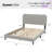 Solid Wood Queen Size Boucle Platform Bed with Rounded Headboard in Dove Gray with DIY Multicolor RGB Lights-118659064-118659063