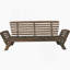 Méridienne de patio d'extérieur réglable en bois avec coussins pour petits espaces