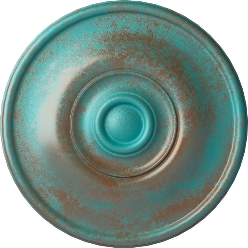 Petit médaillon de plafond Endrathane Federal, Cuivre patiné de vert