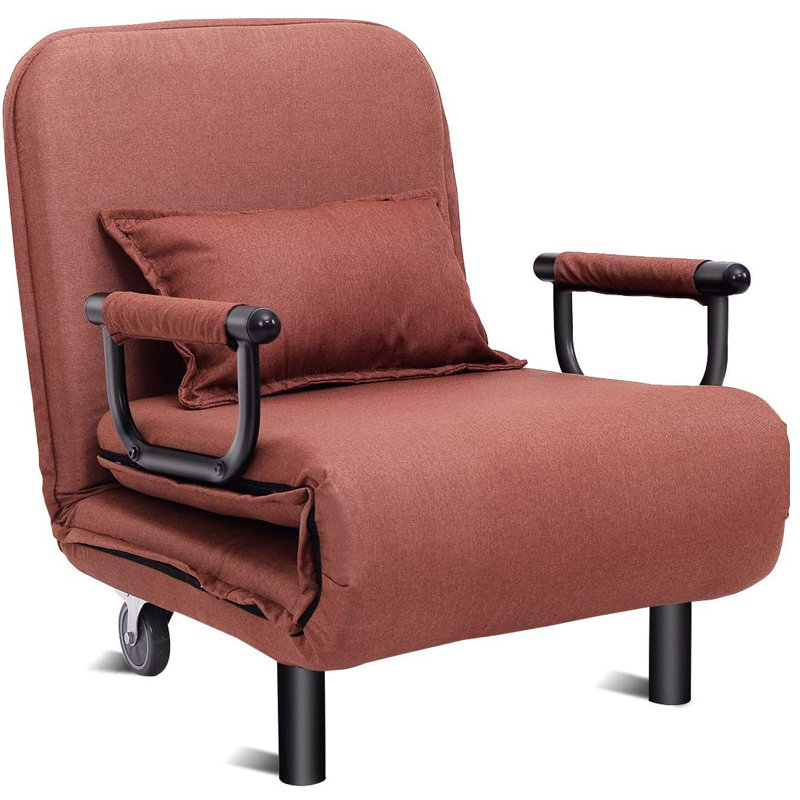 Deiontae Twin 190cm Upholstered Convertible Sofa, Red