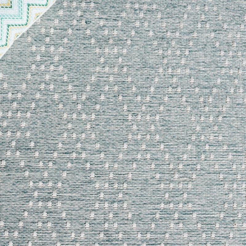 Sunset Power Loom 85% Polypropylene/15% Polyester Geometric Area Rug in Aqua / Beige, Rectangle 5'3" x 7'6"