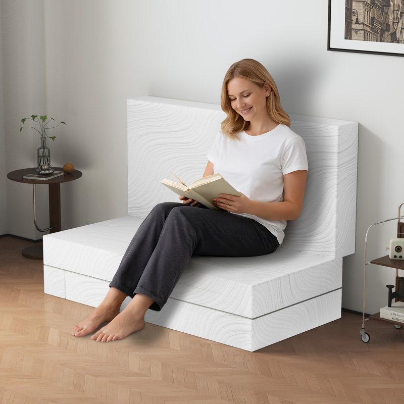 10cm & 15cm Medium Firm Foam Futon Mattress, Infused Memory Foam Mattress with Protective Cover, 10cm, Kingsize (5')
