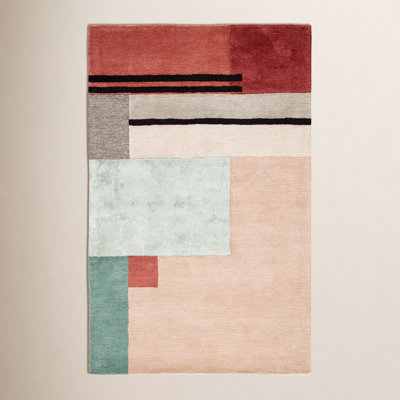 Runway Beige Hand-Tufted Geometric Rug