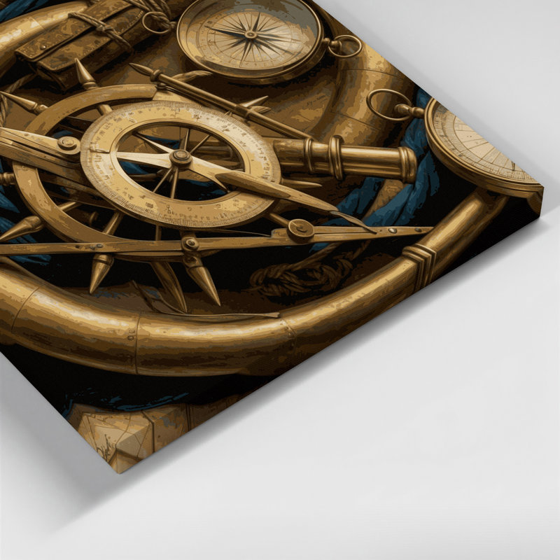 Art mural sur toile "Outils de navigation côtière", H 12 po x l 12 po