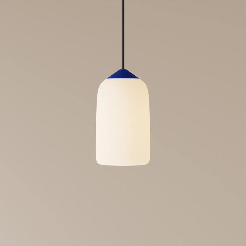 Goby Pendant Light, Black, Cobalt, 18" H x 9" W x 5.25" D