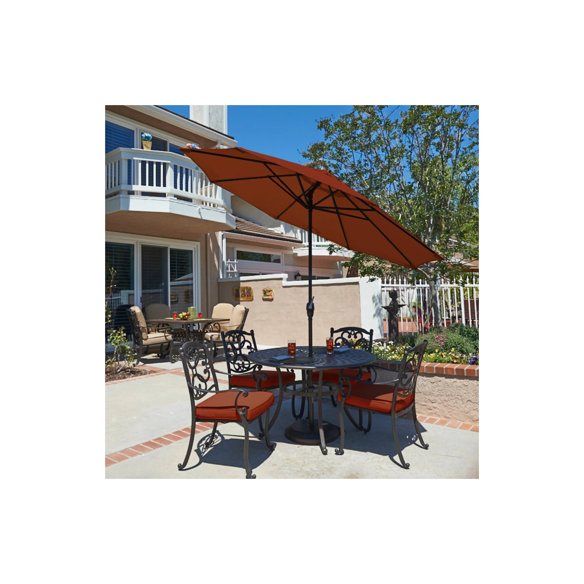 Stevie 108'' Outdoor Umbrella, Terracotta- Olefin
