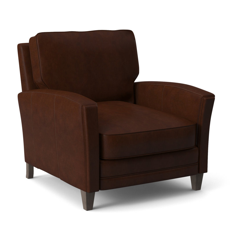 Zion Armchair, Stone, Anilina Cacao Genuine Leather