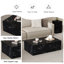 39 Inch Modern Black Marble Texture Coffee Table - Luxury Rectangular MDF Accent Table For Living Room | Gift Idea