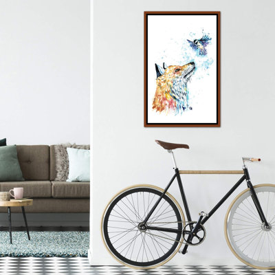 «Fox and Chickadee» par Lisa Whitehouse - impression d'art graphique