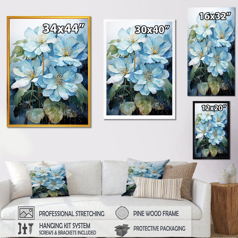 Floral majestueux, art mural jungle, Cadre photo noir simple, H 32 po x l 16 po x P 1 po